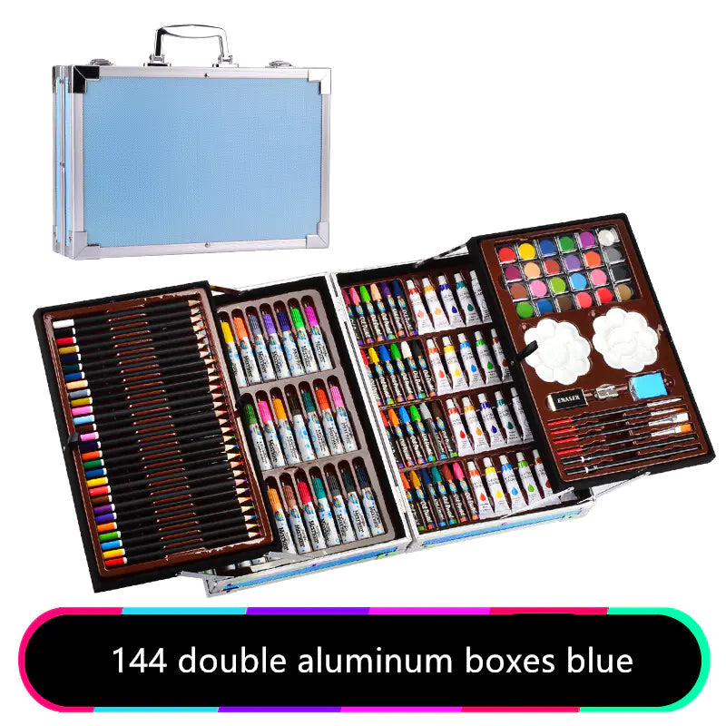 Set de Dibujo con Lápices de Colores y Acuarelas